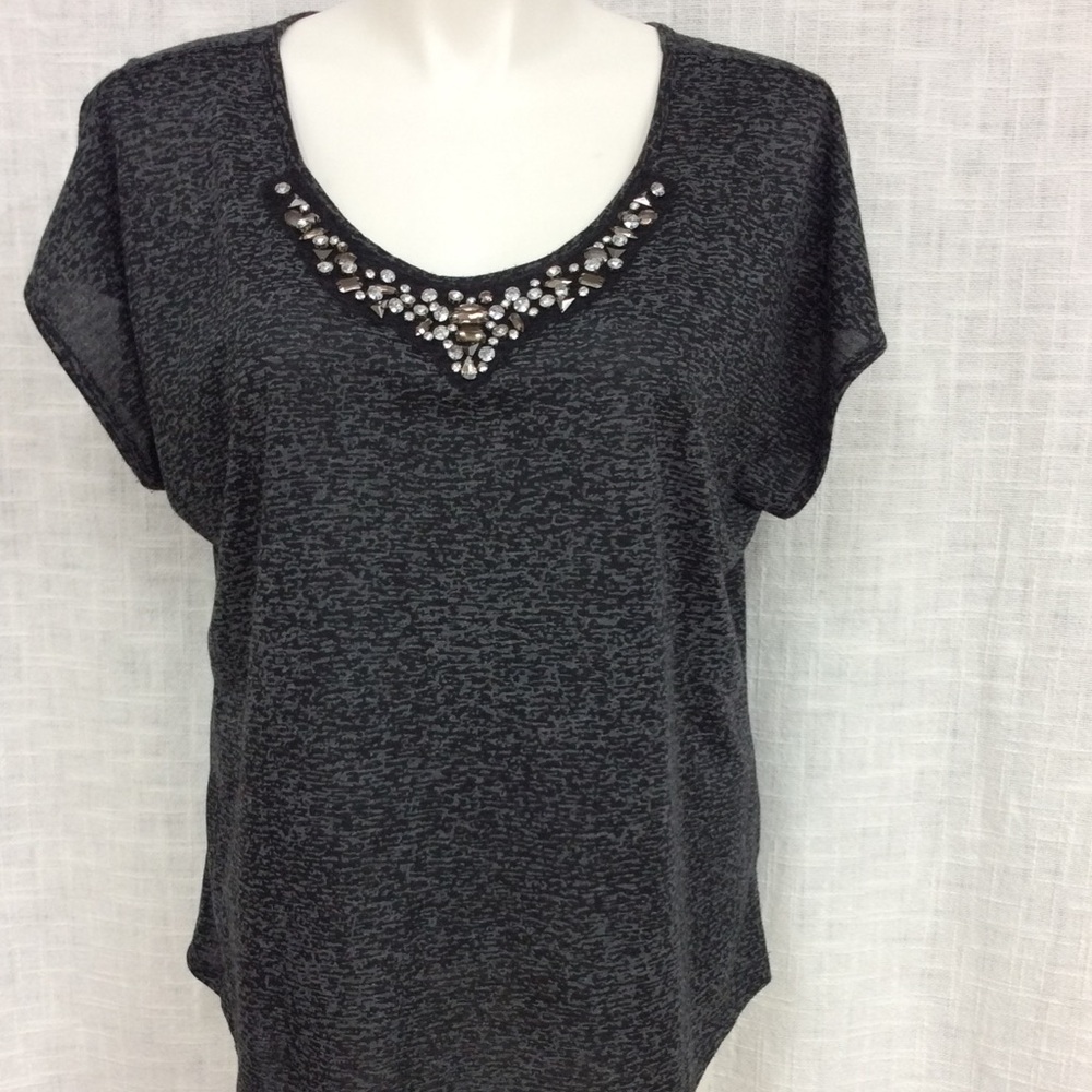 Lane Bryant 18-20 Embellished Cap Sleeves Tee